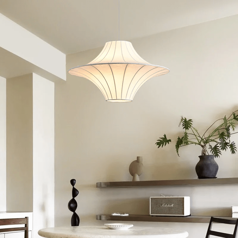 Caela Silk Pendant Light – Modern Minimalist Hanging Lamp for Dining & Living Room
