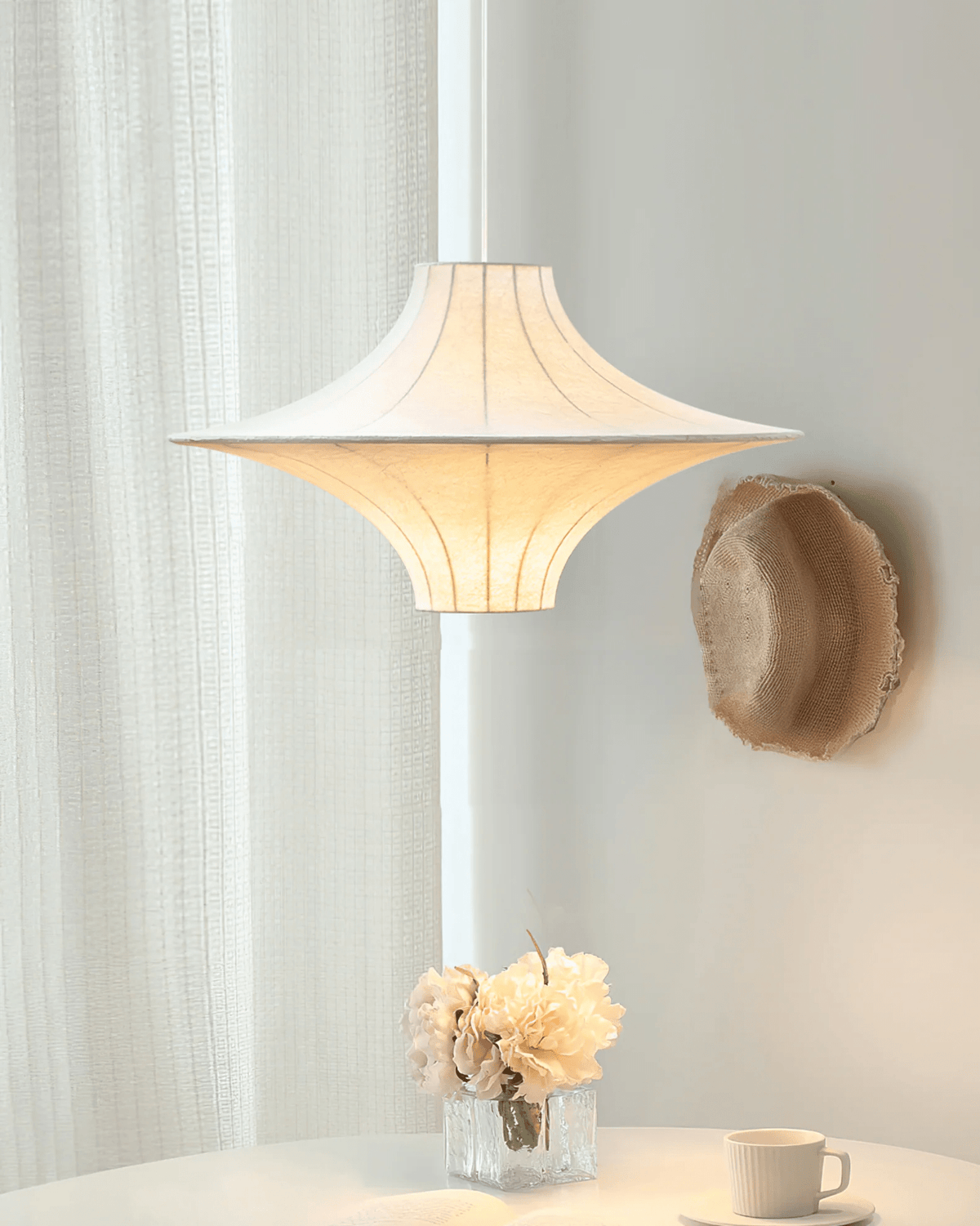 Caela Silk Pendant Light – Modern Minimalist Hanging Lamp for Dining & Living Room