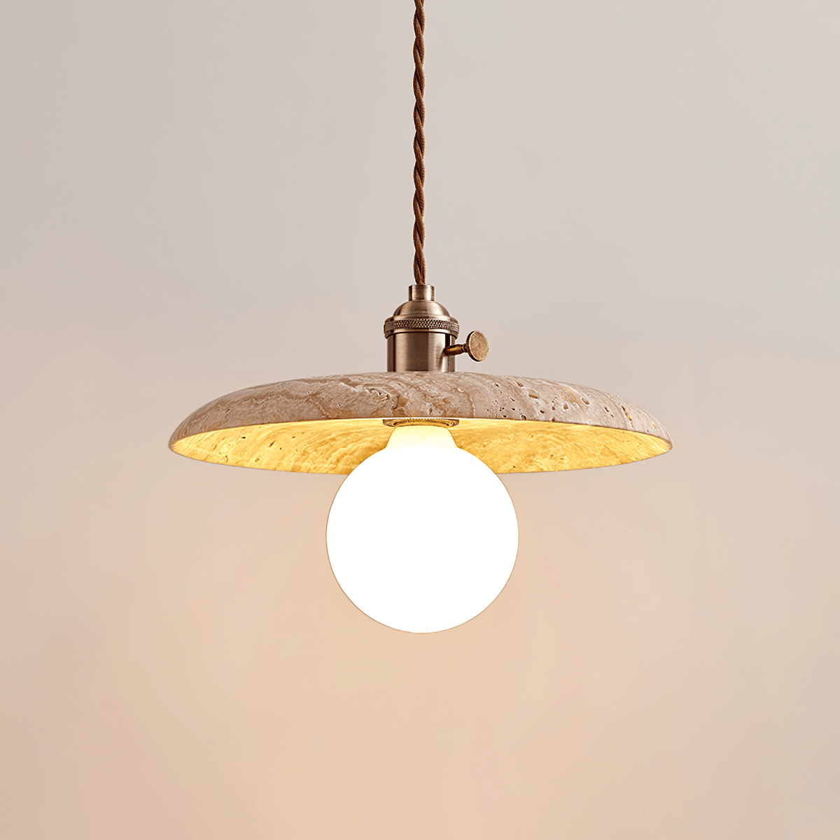 Renzo Travertine Pendant Light – Natural Stone Illumination