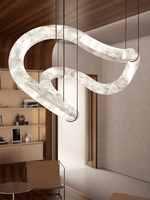 Ethereal Wave Alabaster Chandelier – Modern Sculptural Pendant Light