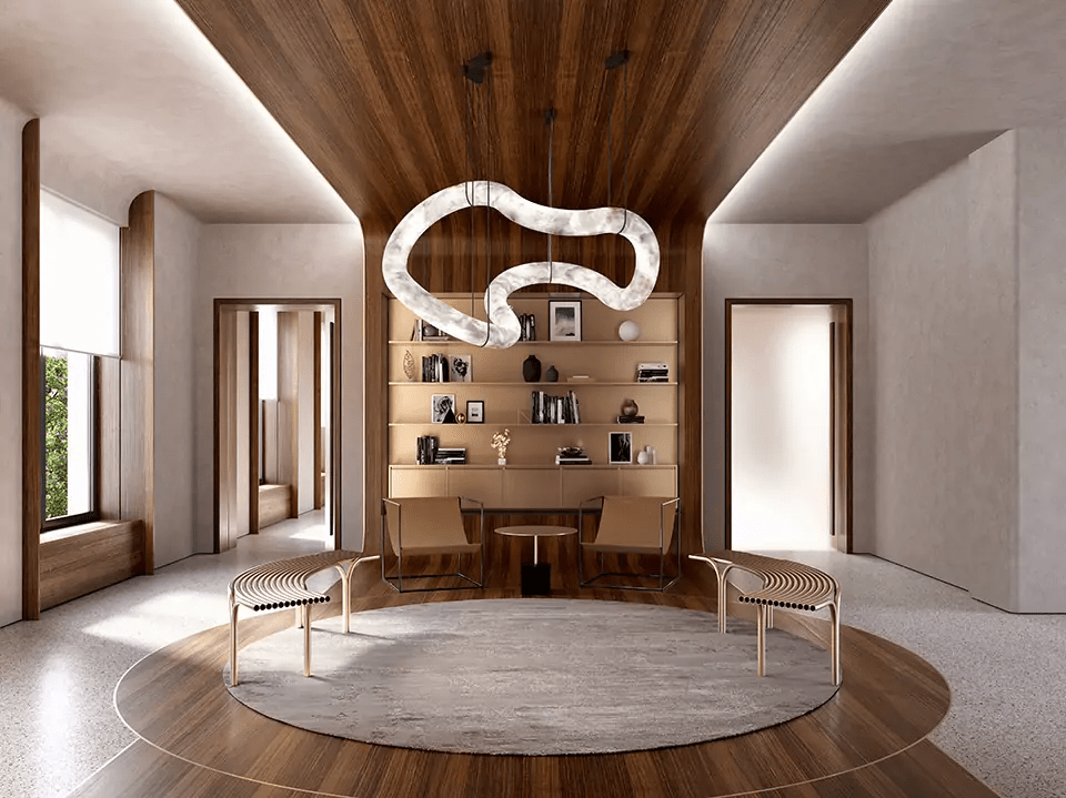 Ethereal Wave Alabaster Chandelier – Modern Sculptural Pendant Light