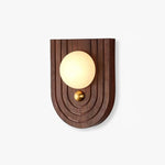 Koyan Alabaster Wall Sconce with Walnut Wood Accent