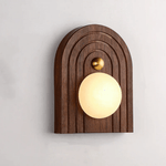 Koyan Alabaster Wall Sconce with Walnut Wood Accent