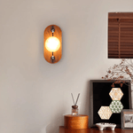Koyan Alabaster Wall Sconce with Walnut Wood Accent