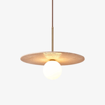 Celestial Travertine Pendant Light – Natural Stone & Gold