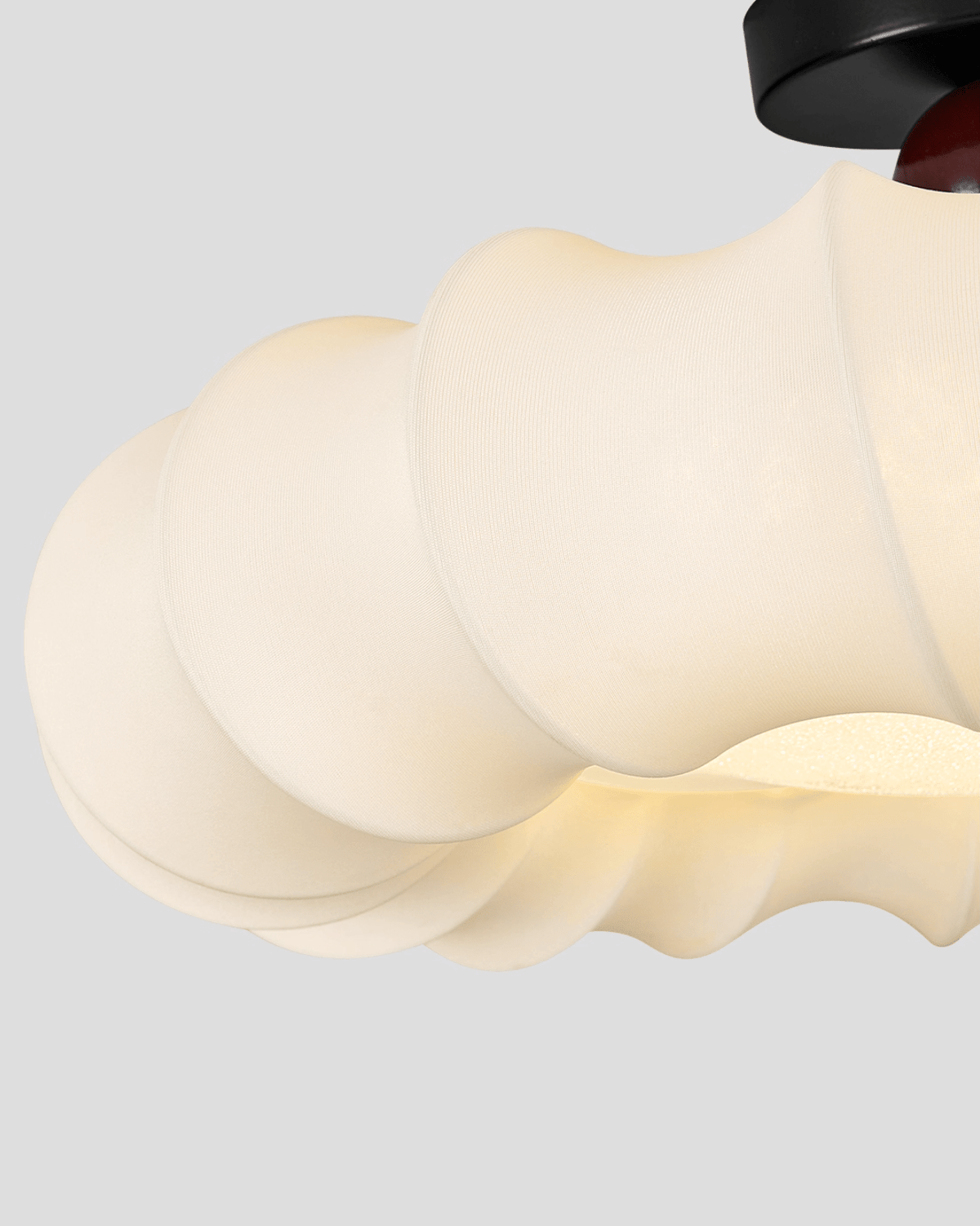 Cloudelle Flush Ceiling Light – Sculptural LED Ceiling Lamp with Walnut Accent