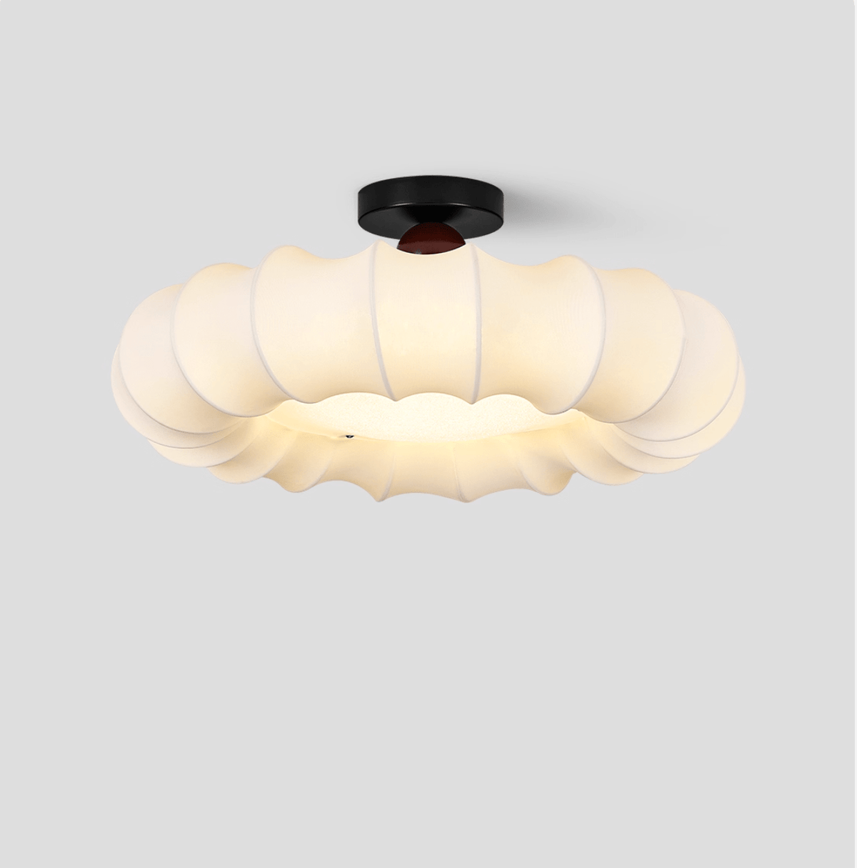 Cloudelle Flush Ceiling Light – Sculptural LED Ceiling Lamp with Walnut Accent