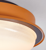 Caelan Modern Flush Mount Ceiling Light with Amber Ring and Glass Dome