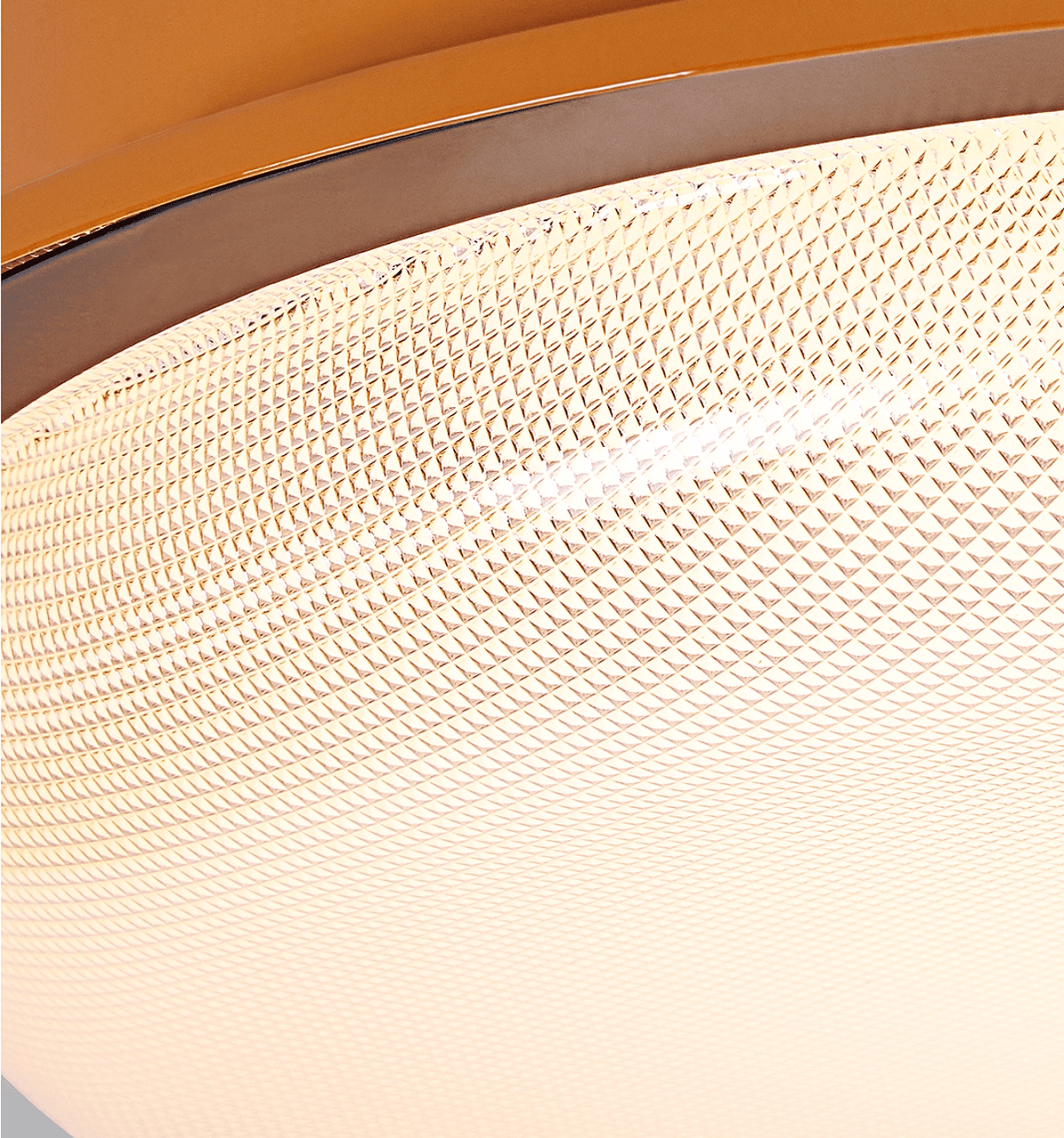 Caelan Modern Flush Mount Ceiling Light with Amber Ring and Glass Dome