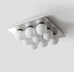 Lumo Cluster Ceiling Light – Nine Glass Orbs in Chrome