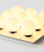 Lumo Cluster Ceiling Light – Nine Glass Orbs in Chrome