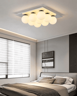 Lumo Cluster Ceiling Light – Nine Glass Orbs in Chrome
