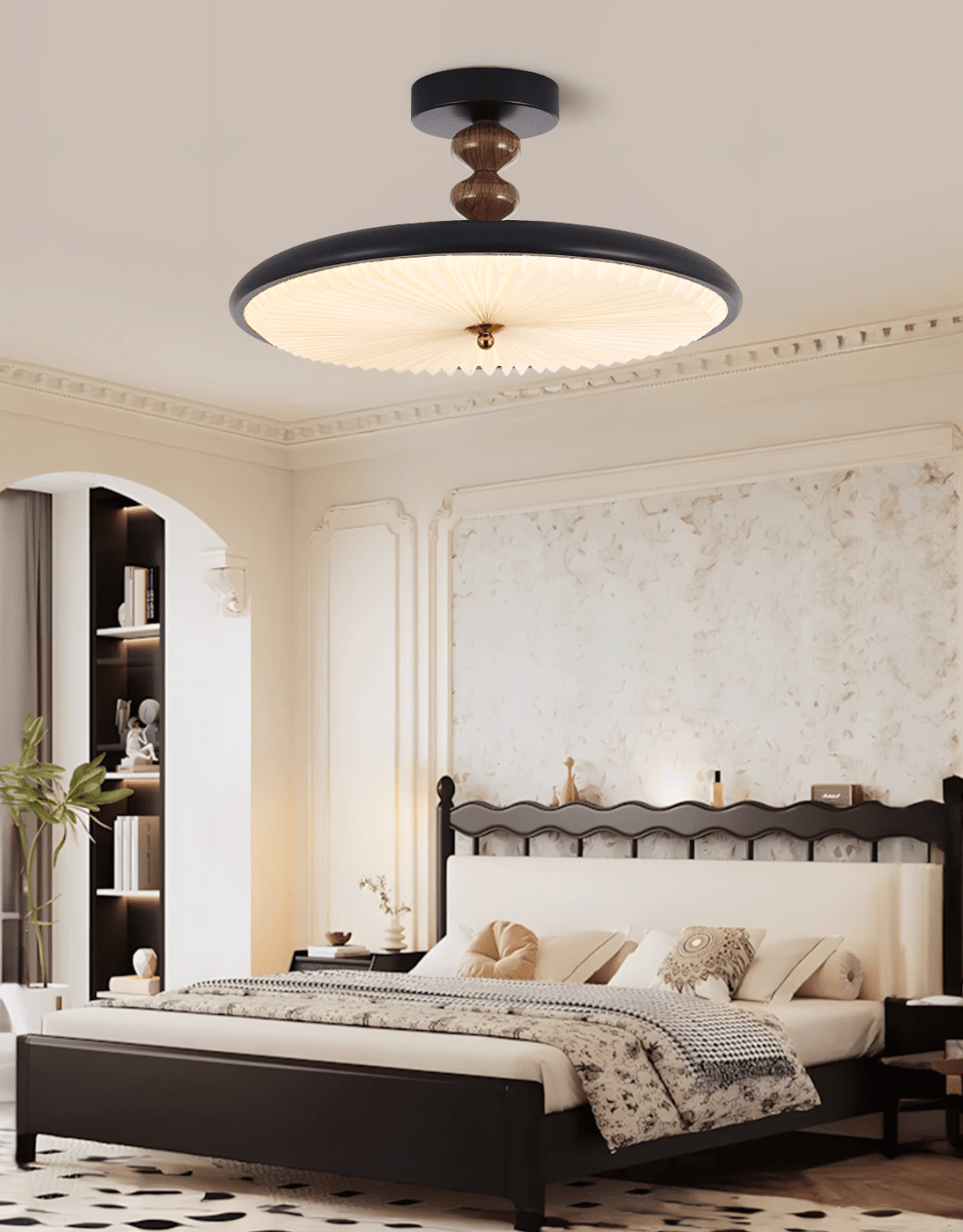Aurelia Disc Ceiling Light — Modern LED Flush Mount in Black or Walnut