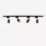 Luma Flex Adjustable LED Track Lighting with Walnut Wood Grain Finish