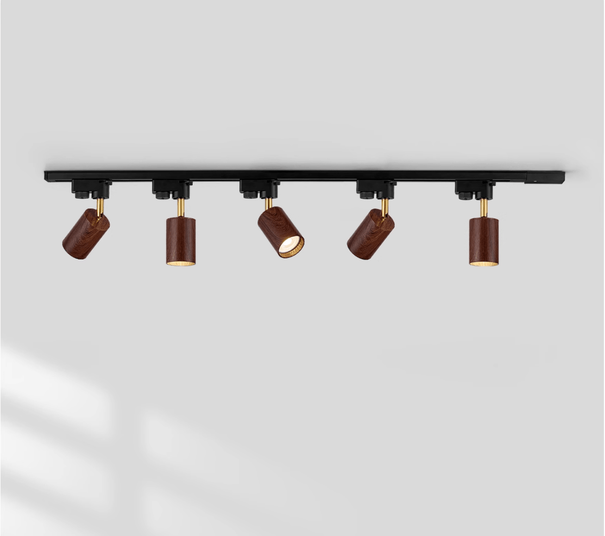 Luma Flex Adjustable LED Track Lighting with Walnut Wood Grain Finish