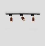 Luma Flex Adjustable LED Track Lighting with Walnut Wood Grain Finish