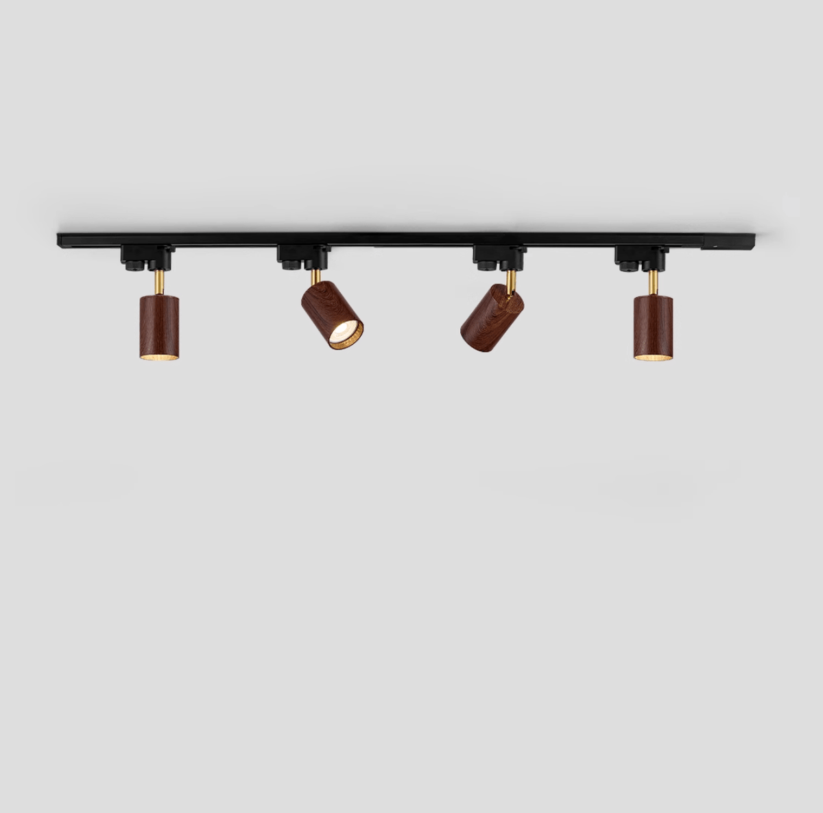 Luma Flex Adjustable LED Track Lighting with Walnut Wood Grain Finish