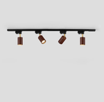 Luma Flex Adjustable LED Track Lighting with Walnut Wood Grain Finish