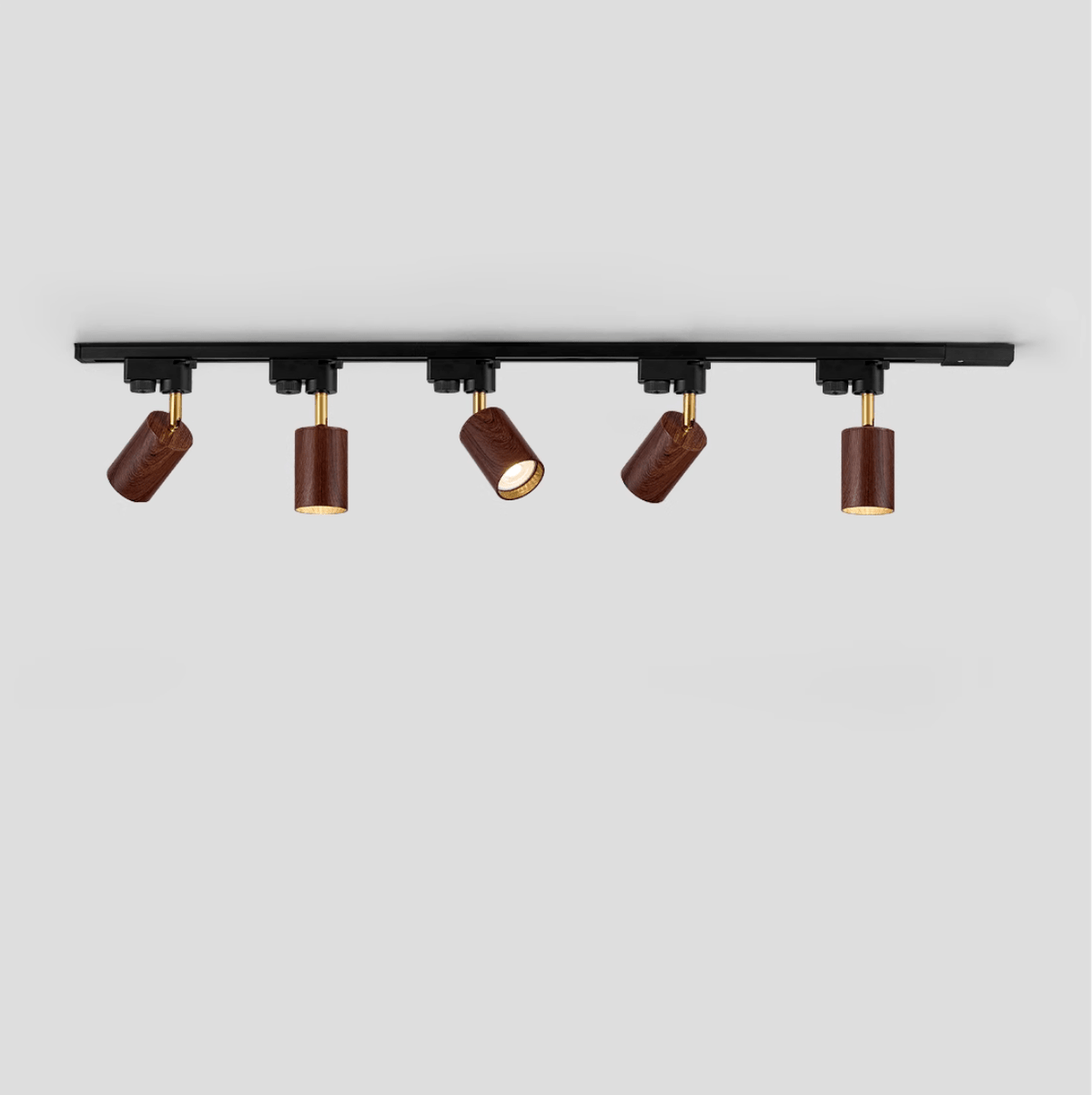 Luma Flex Adjustable LED Track Lighting with Walnut Wood Grain Finish
