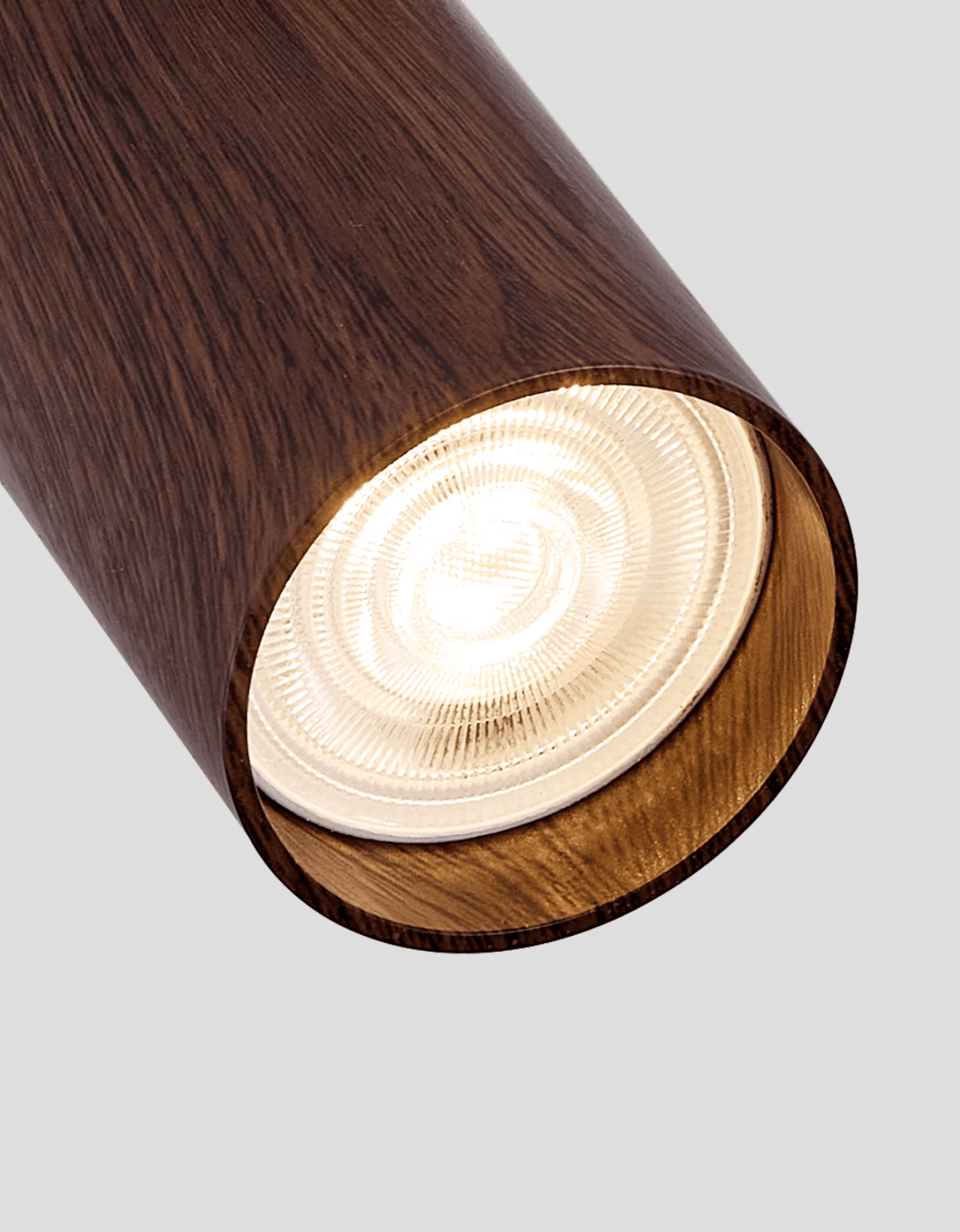 Luma Flex Adjustable LED Track Lighting with Walnut Wood Grain Finish
