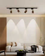 Luma Flex Adjustable LED Track Lighting with Walnut Wood Grain Finish