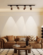 Luma Flex Adjustable LED Track Lighting with Walnut Wood Grain Finish
