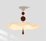 Cloudora Bloom Sculptural LED Ceiling Light in Walnut and White