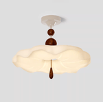 Cloudora Bloom Sculptural LED Ceiling Light in Walnut and White
