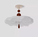 Cloudora Bloom Sculptural LED Ceiling Light in Walnut and White