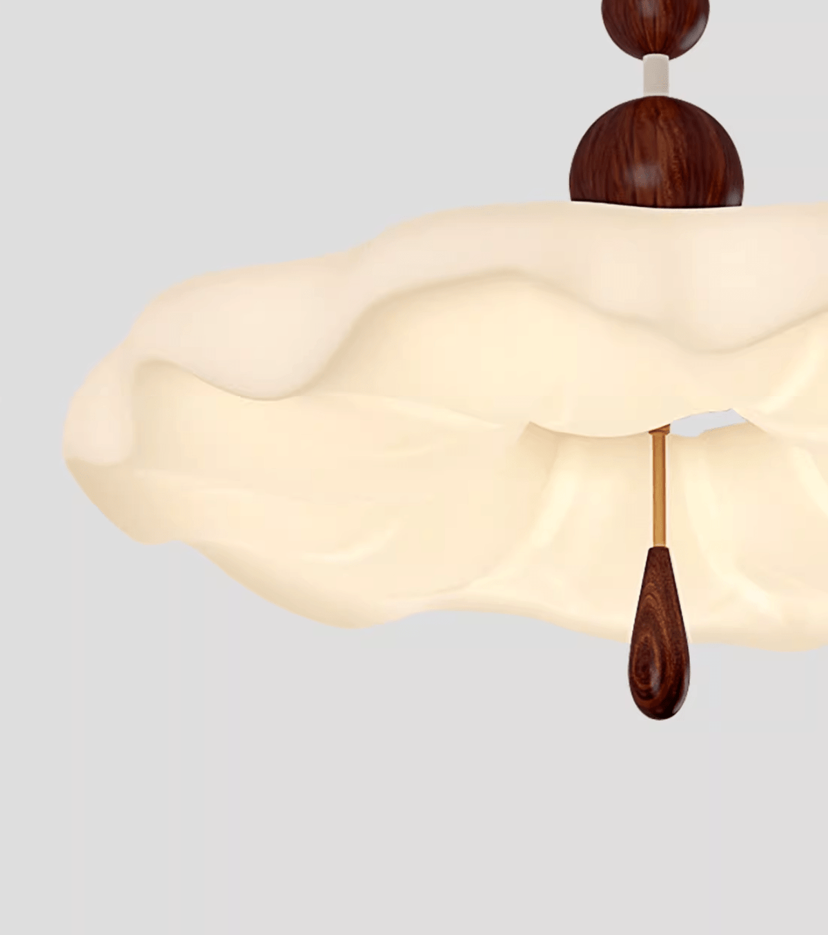 Cloudora Bloom Sculptural LED Ceiling Light in Walnut and White