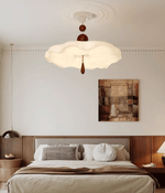 Cloudora Bloom Sculptural LED Ceiling Light in Walnut and White