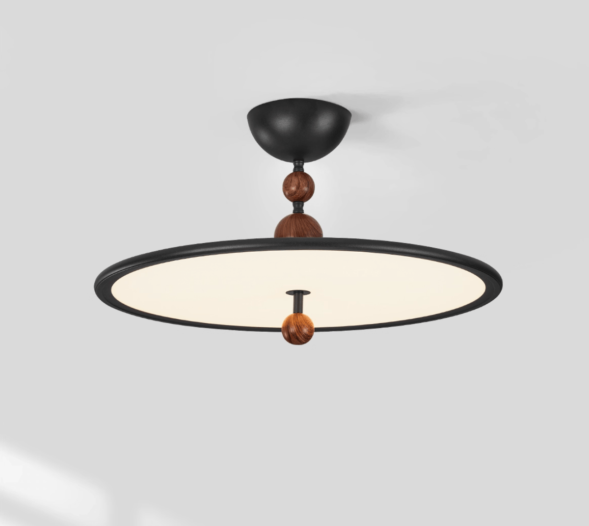 Eclipsa Modern LED Flush Mount Ceiling Light in Black and Walnut