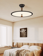 Eclipsa Modern LED Flush Mount Ceiling Light in Black and Walnut
