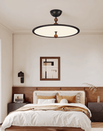 Eclipsa Modern LED Flush Mount Ceiling Light in Black and Walnut