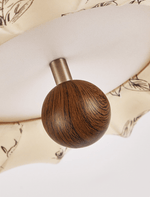 Fleur Lantern Pendant Light – Ivory Floral Shade with Walnut or Nickel Accents