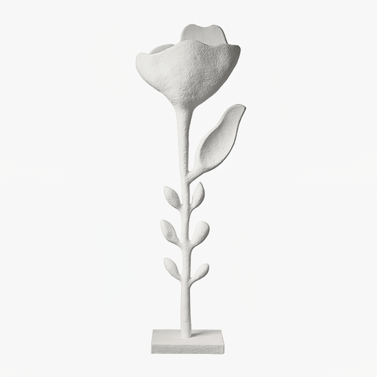Florae Sculptural Floor Lamp – Hand-Textured Matte White, 79" Tall