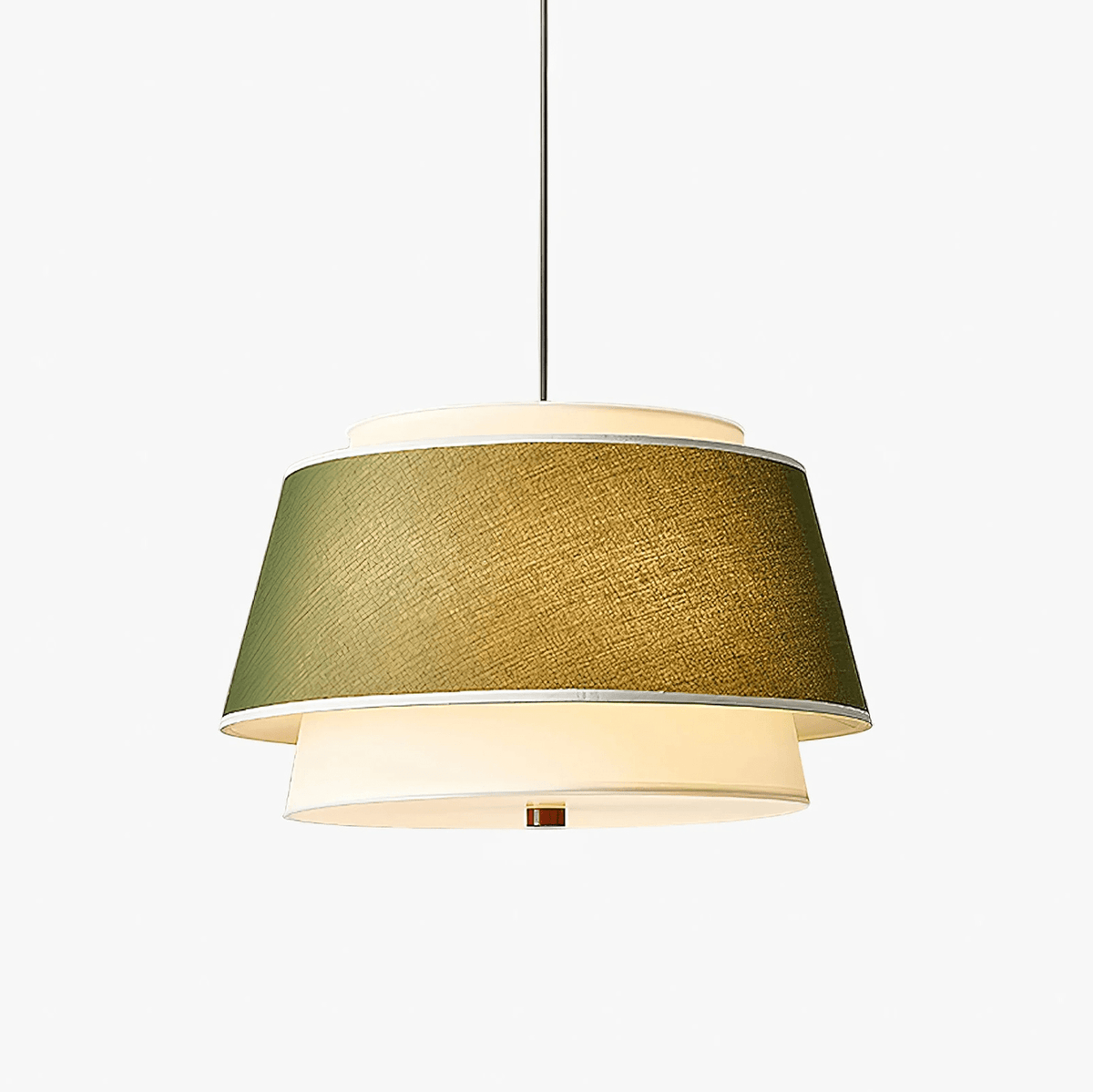 Verdura Double-Layer Fabric Drum Pendant Light for Dining and Living Spaces