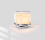 Lumo Cube Table Lamp – Modern Glass & Fabric LED Accent Light