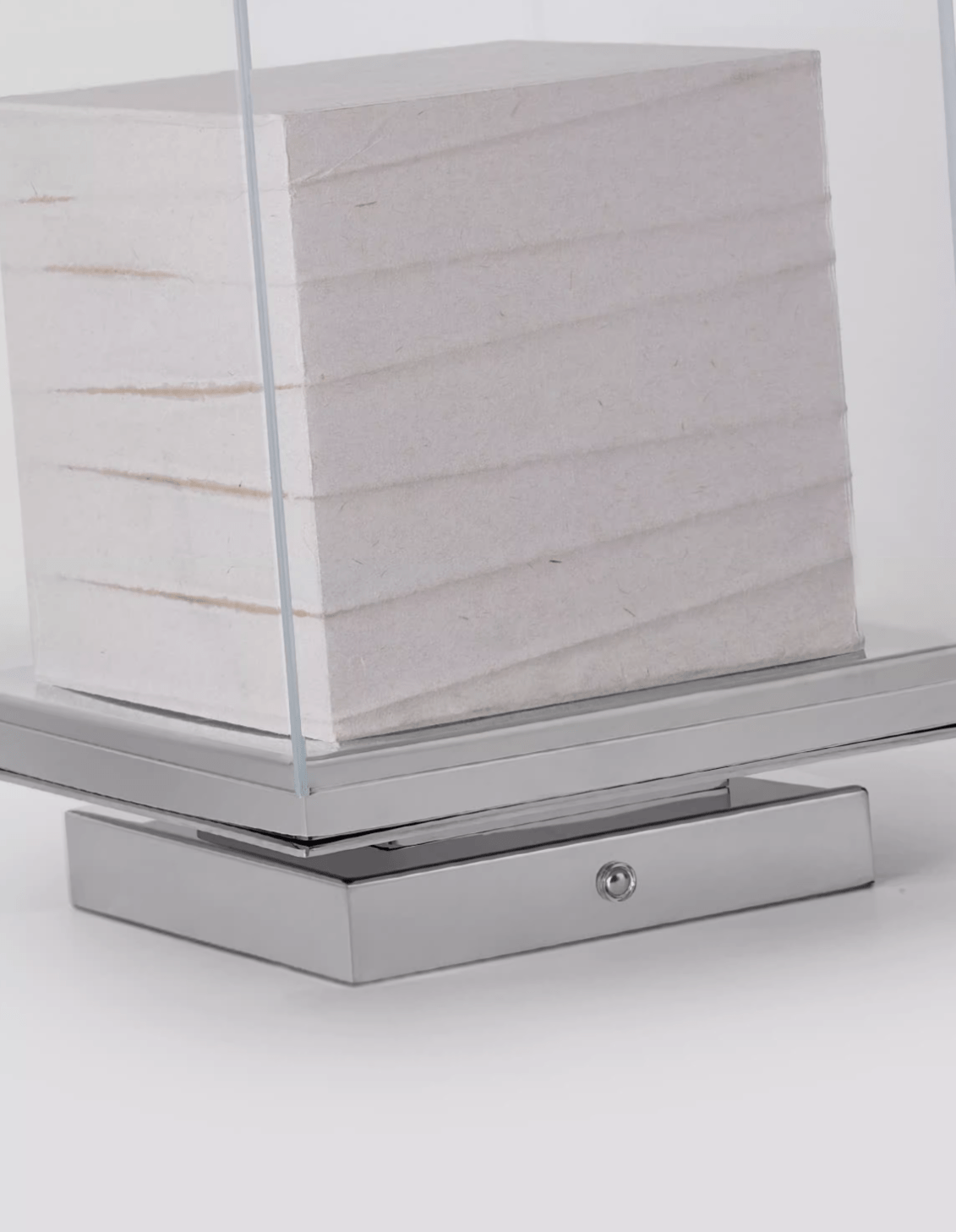 Lumo Cube Table Lamp – Modern Glass & Fabric LED Accent Light