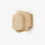 Layered Travertine Wall Sconce with Warm Ambient Glow