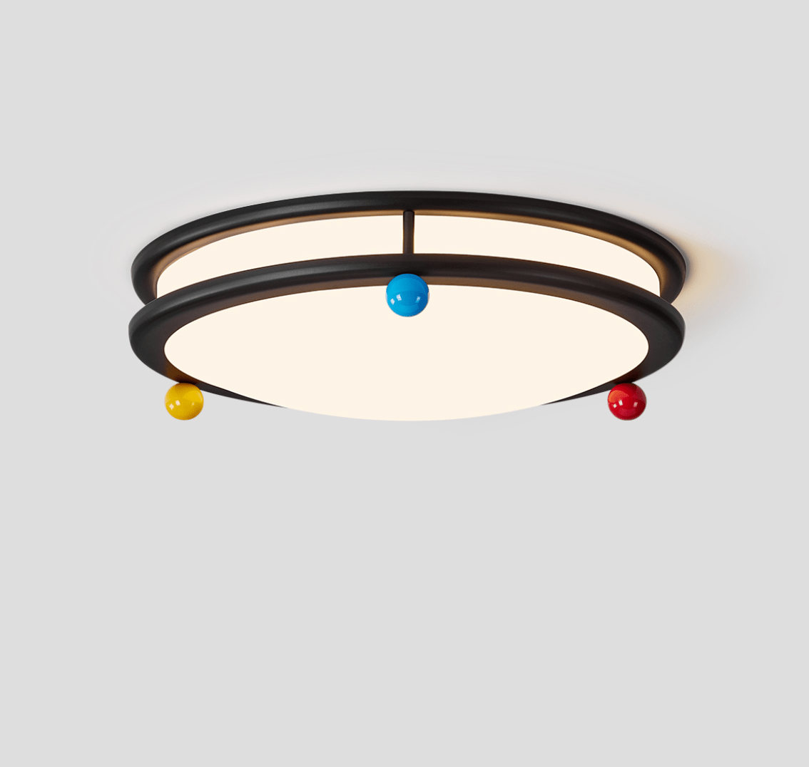 Trio Memphis Ceiling Light – Modern Flush Mount with Colorful Spheres