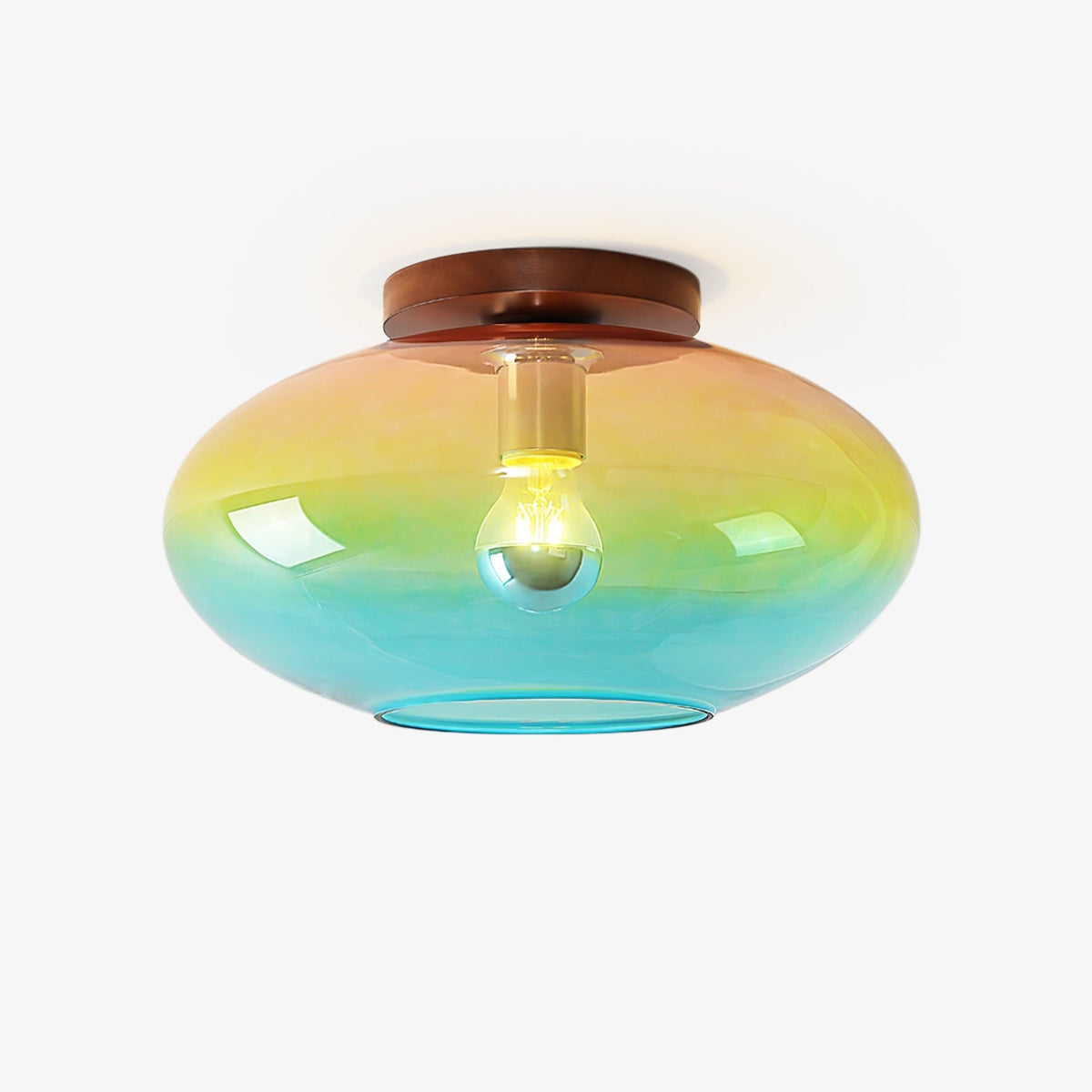 Tilio Semi Flush Mount Ceiling Light with Hand-Blown Gradient Glass Shade