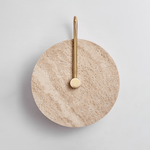 Lior Travertine Wall Sconce with Brass Hook – Modern LED Wall Lamp