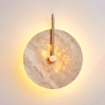 Lior Travertine Wall Sconce with Brass Hook – Modern LED Wall Lamp