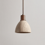 Nerio Pendant Light in Natural Travertine and Wood