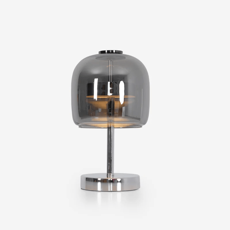 Avolar Smoked Glass LED Table Lamp with Chrome Base