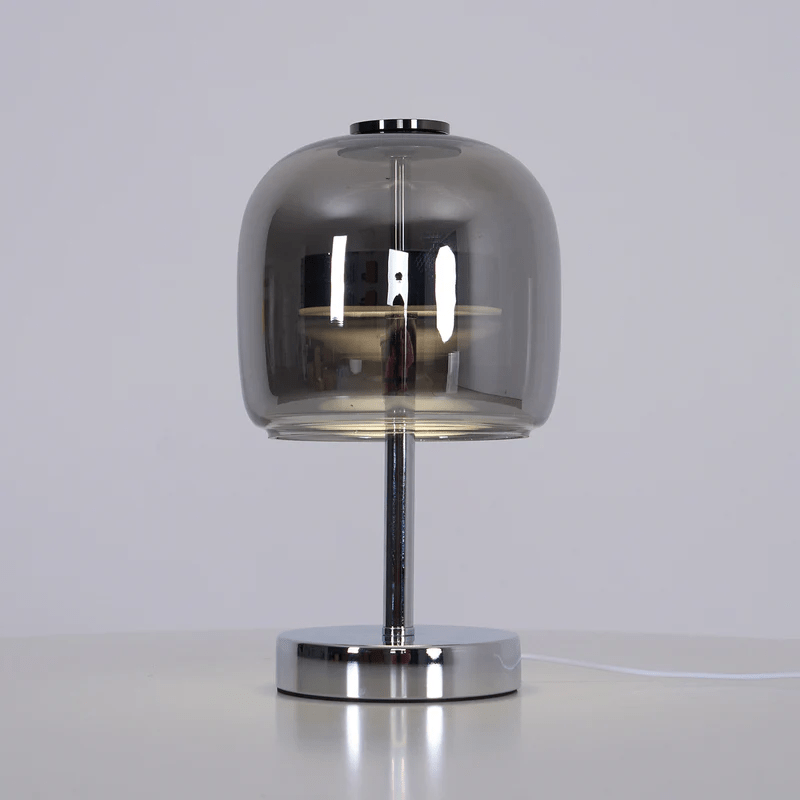Avolar Smoked Glass LED Table Lamp with Chrome Base