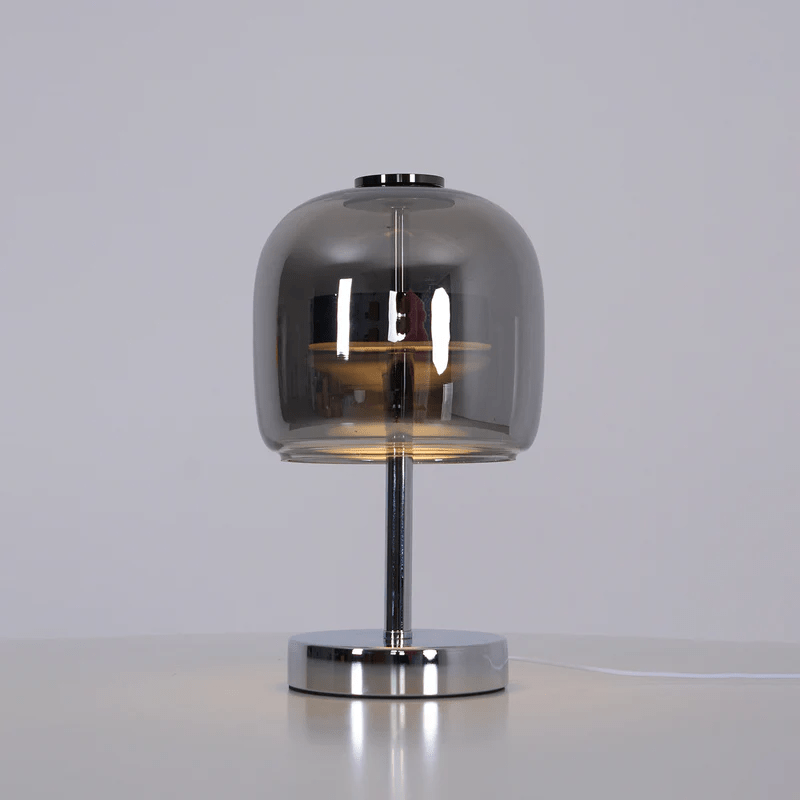 Avolar Smoked Glass LED Table Lamp with Chrome Base