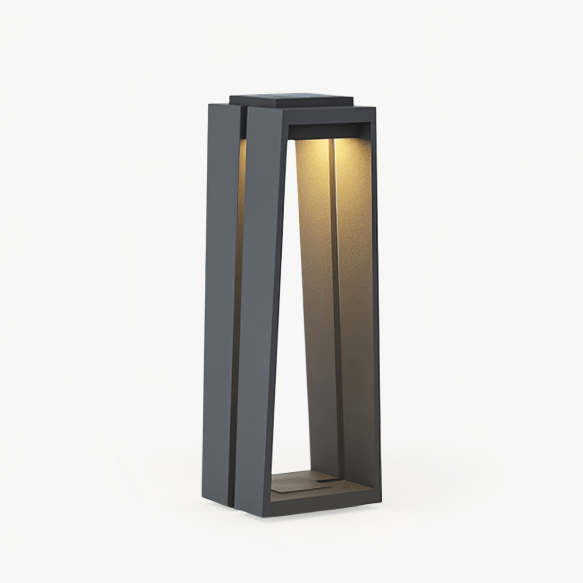 Elira Solar Bollard Light – Modern Outdoor Path Lighting in Matte Black
