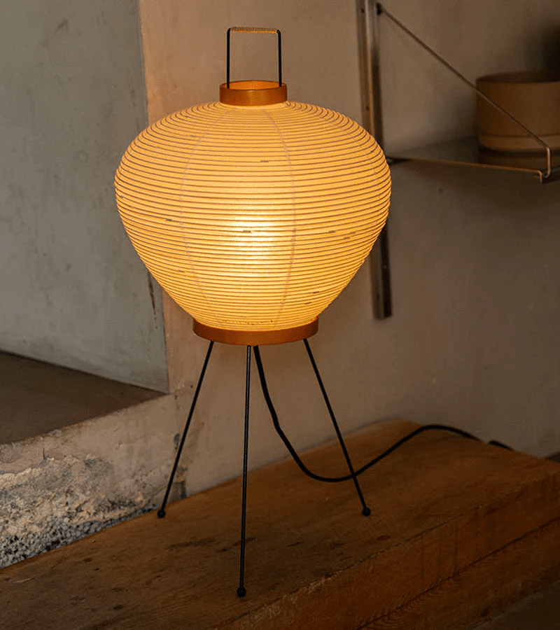 Washi Paper Table Lamp with Bamboo Ribs – Modern Ambient Lighting
